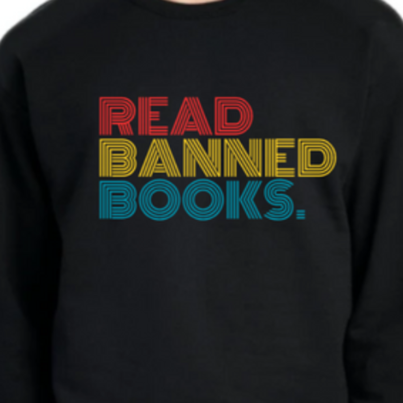 Read Banned Books 📖 [Black Gildan Softstyle Tee, Crewneck Sweatshirt, or Hoodie]  Main Image